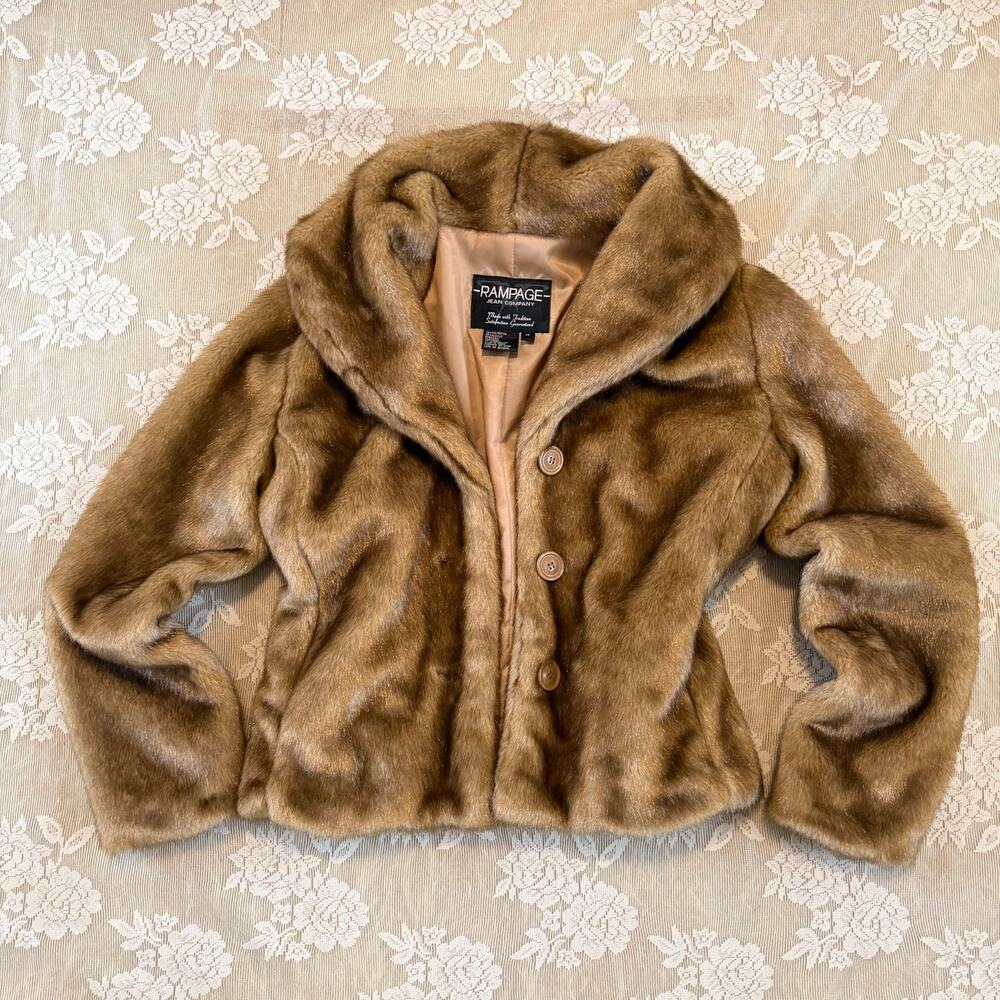 Vintage Y2K Rampage Faux Fur Jacket Size M